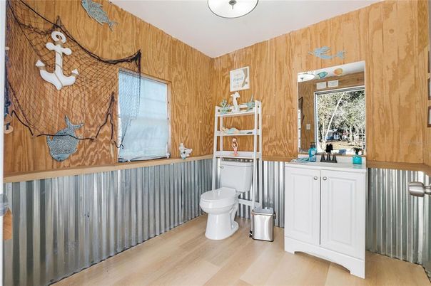 Bathroom, Interior, Wood Texture Flooring, Wooden Walls