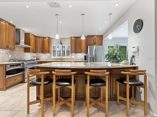 Interior, Kitchen, Pendant Lights, Recessed Lighting, Stainless Steel Appliances