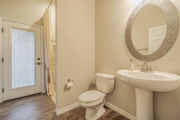 Bathroom, Interior, Wood Texture Flooring
