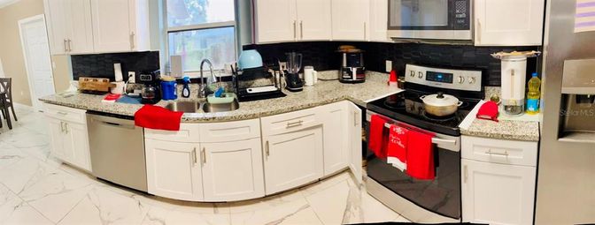 Interior, Kitchen, Marble, Stainless Steel Appliances