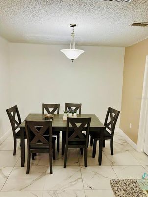 Dining room, Interior, Marble, Pendant Lights