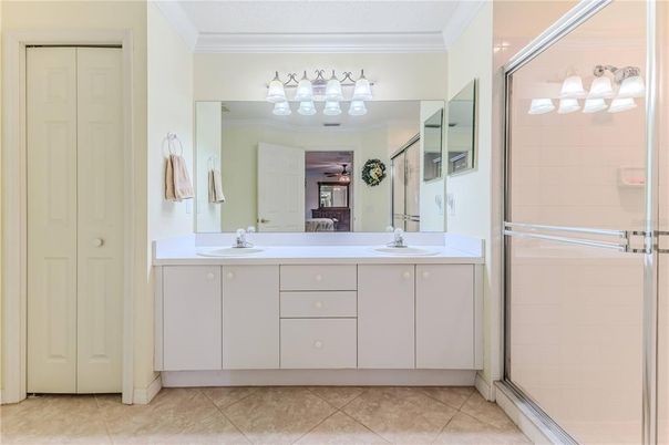 Bathroom, Dual Sink Vanities, Glass Shower, Interior