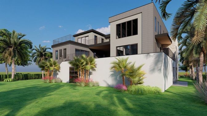 Backyard, Exterior, Facade, Modern