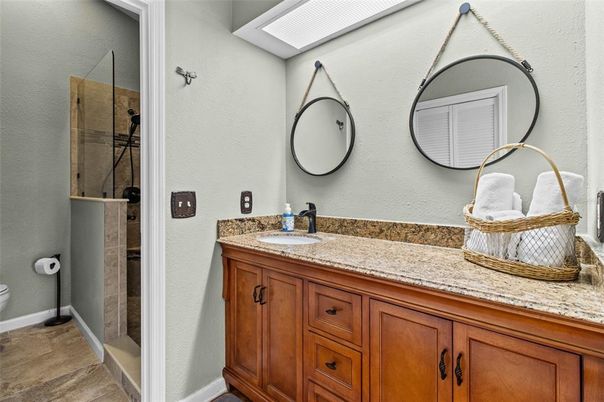 Bathroom, Dual Sink Vanities, Glass Shower, Interior
