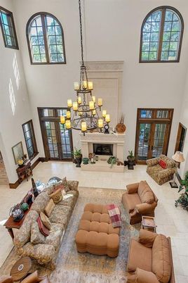 Chandelier, Fireplace, Interior, Living room