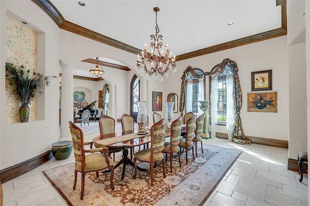 Chandelier, Dining room, Interior, Recessed Lighting