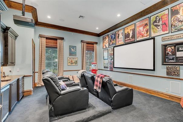 Home Theatre Room, Interior, Projection Screen, Recessed Lighting, Theatre Room