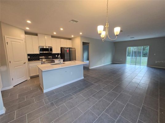 Interior, Kitchen, Pendant Lights, Recessed Lighting, Stainless Steel Appliances