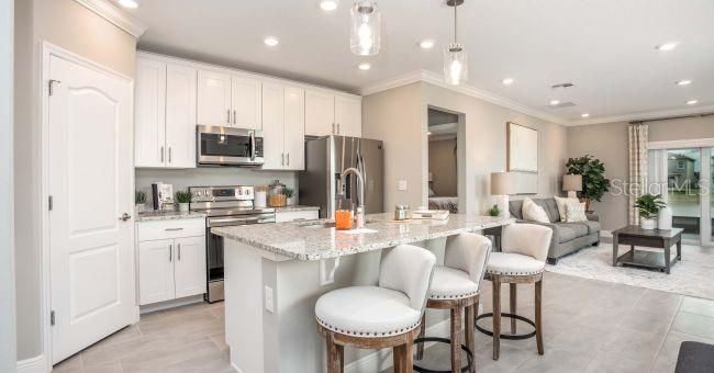 Interior, Kitchen, Living room, Pendant Lights, Recessed Lighting, Stainless Steel Appliances