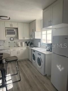 Interior, Kitchen, Washer, Wood Texture Flooring