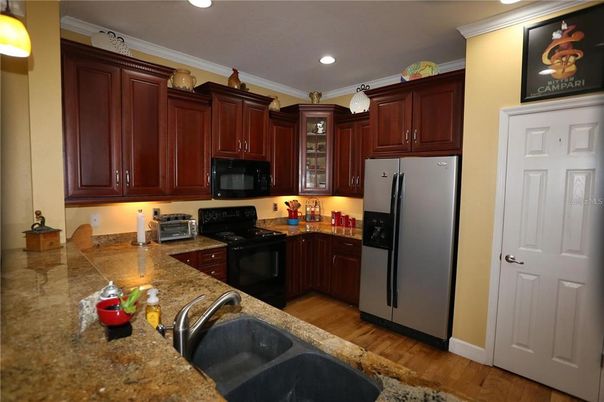 Interior, Kitchen, Recessed Lighting, Wood Texture Flooring