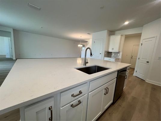 Interior, Kitchen, Recessed Lighting, Wood Texture Flooring
