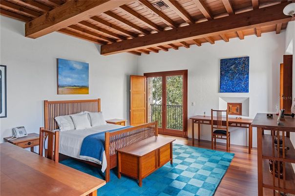 Bedroom, Home Office, Interior, Wooden Beams, Wooden Ceilings, Wood Texture Flooring