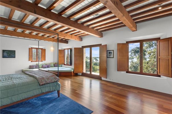 Bedroom, Interior, Wooden Beams, Wood Texture Flooring