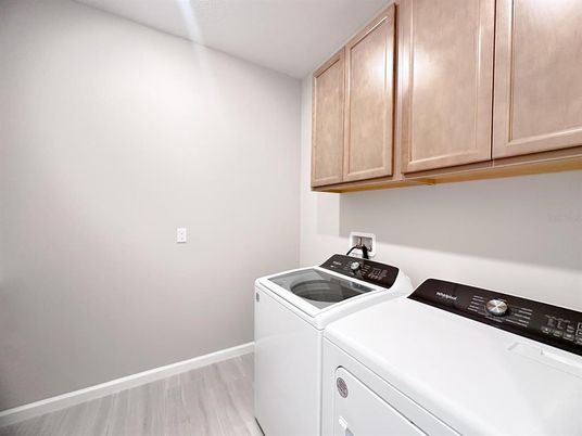 Interior, Washer, Wood Texture Flooring
