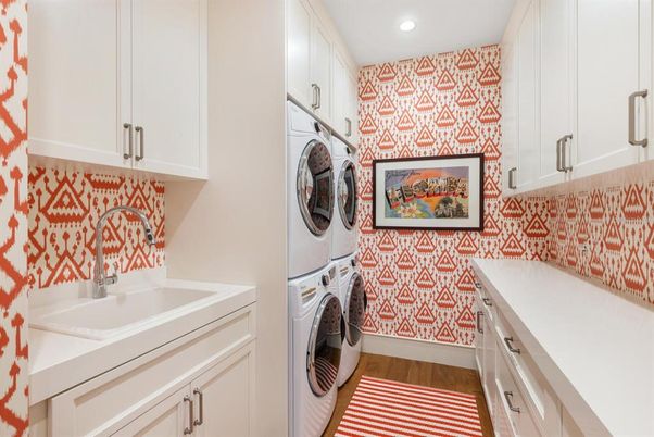 Interior, Recessed Lighting, Utility Closets, Washer, Wood Texture Flooring