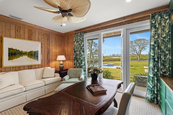 Home Office, Interior, Living room, Recessed Lighting, Wooden Walls