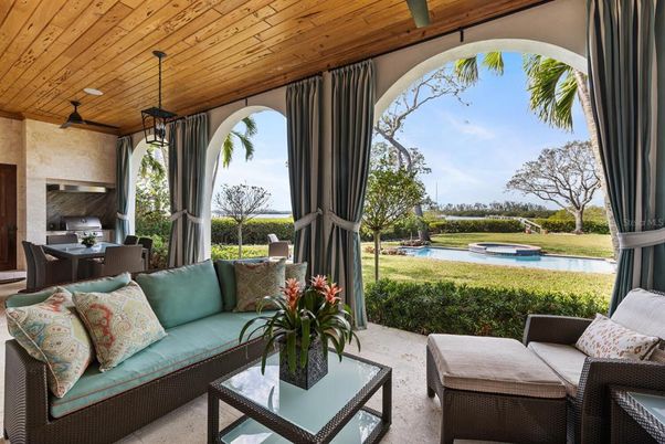 Exterior, Fireplace, Pool, Water, Wooden Ceilings