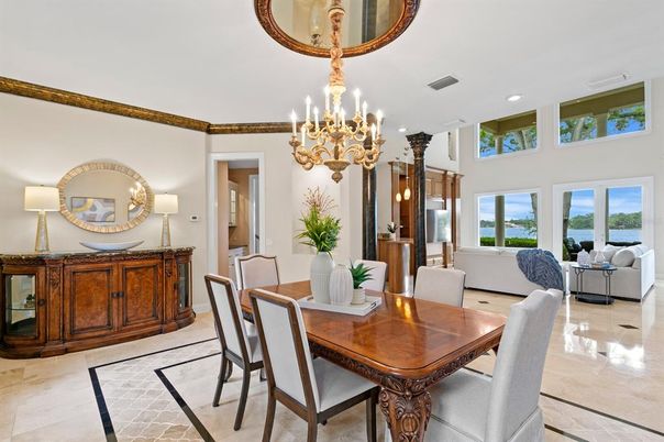 Chandelier, Dining room, Interior, Living room, Recessed Lighting