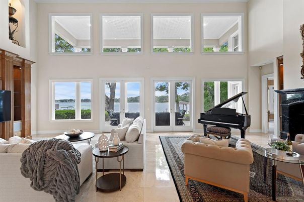 Fireplace, Interior, Living room, Piano, Water