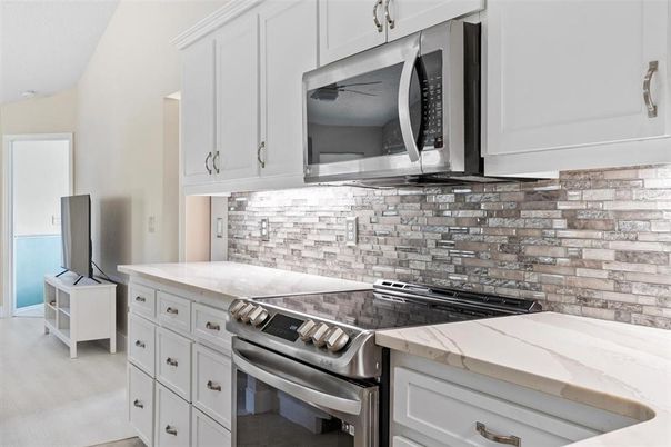 Interior, Kitchen, Stainless Steel Appliances, Wood Texture Flooring