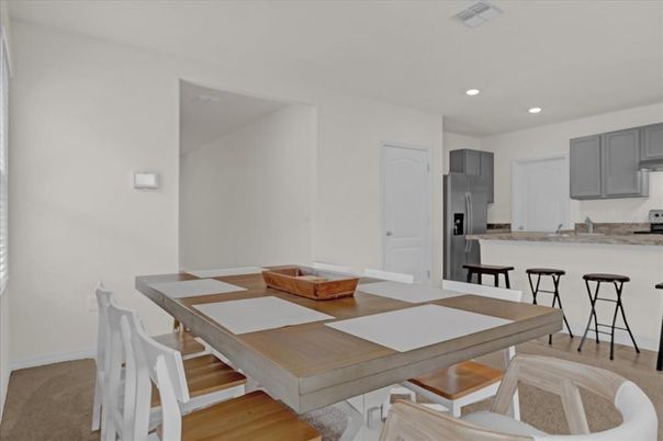 Dining room, Interior, Kitchen, Recessed Lighting, Stainless Steel Appliances