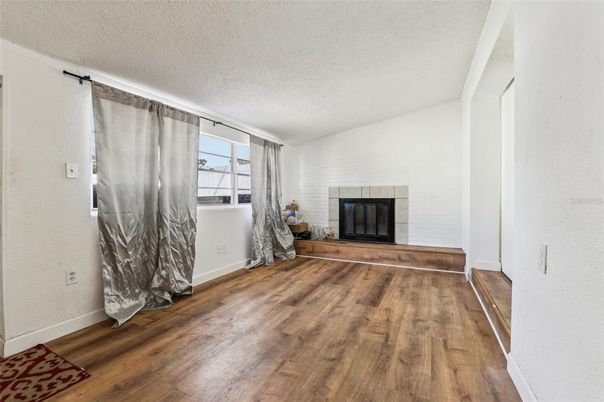 Empty room, Fireplace, Interior, Wood Texture Flooring