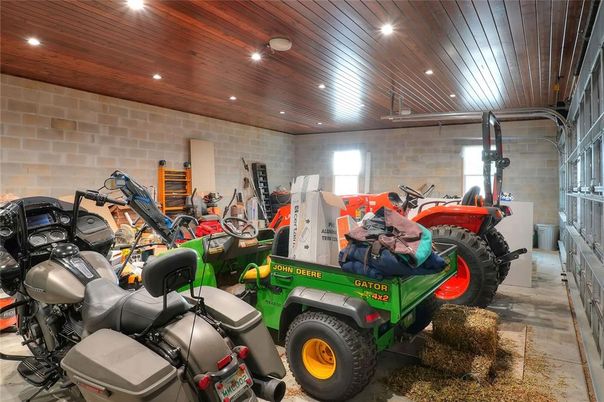 Garage, Interior, Recessed Lighting, Stone Walls