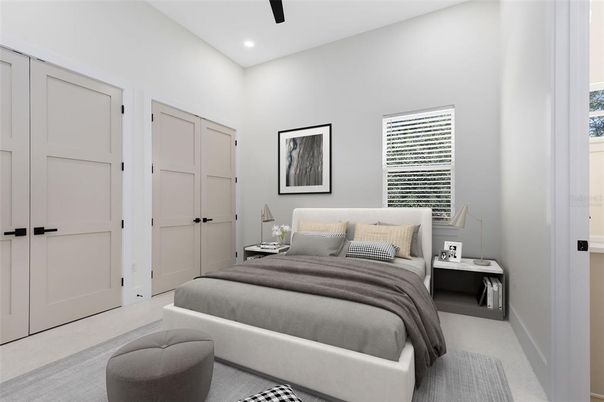Bedroom, Interior, Recessed Lighting