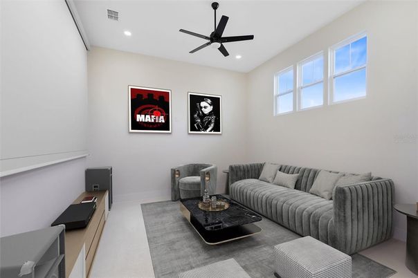 Interior, Living room, Recessed Lighting
