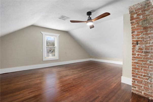 Empty room, Interior, Stone Walls, Wood Texture Flooring