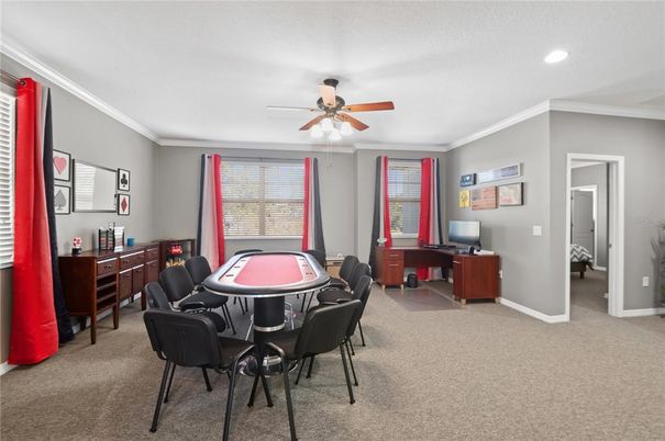 Dining room, Game Room, Interior, Recessed Lighting