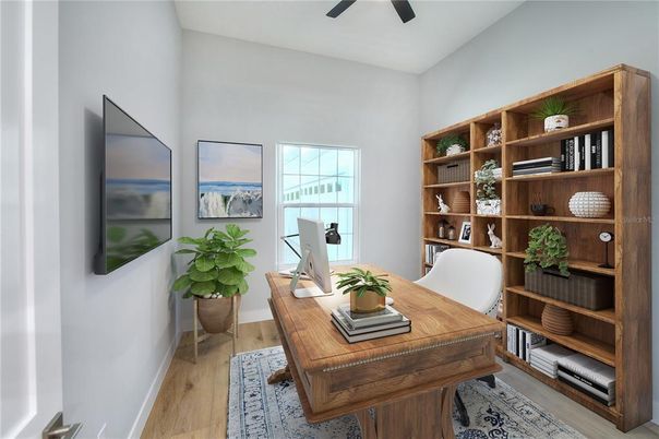 Home Office, Interior, Wood Texture Flooring