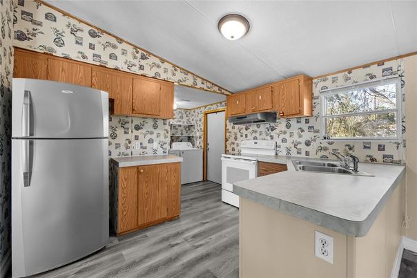 Interior, Kitchen, Wood Texture Flooring