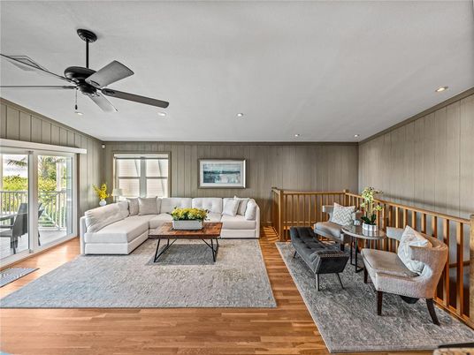 Dining room, Interior, Living room, Recessed Lighting, Wood Texture Flooring