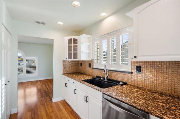Interior, Kitchen, Recessed Lighting, Wood Texture Flooring