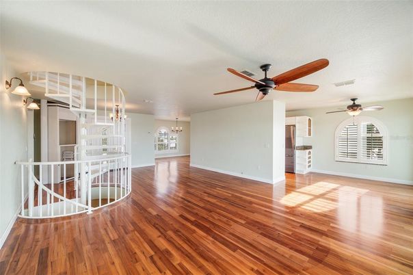 Chandelier, Empty room, Interior, Wood Texture Flooring