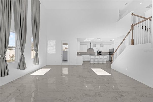 Interior, Kitchen, Marble, Recessed Lighting, Stainless Steel Appliances