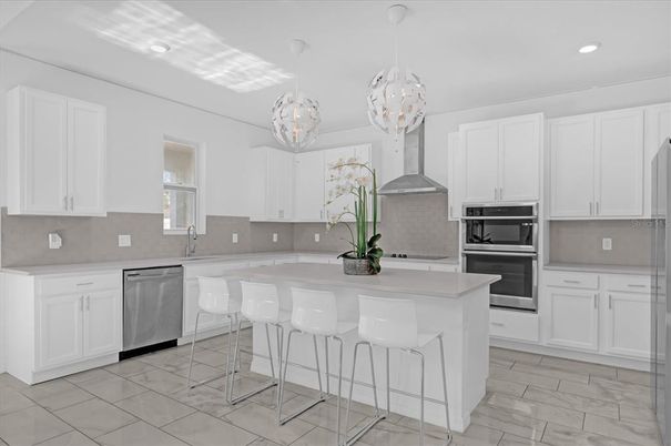Interior, Kitchen, Pendant Lights, Recessed Lighting, Stainless Steel Appliances