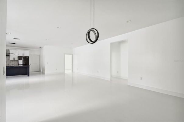 Empty room, Interior, Kitchen, Pendant Lights, Recessed Lighting