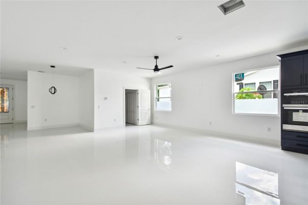 Empty room, Interior, Kitchen, Recessed Lighting
