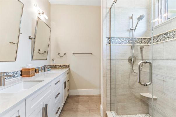 Bathroom, Dual Sink Vanities, Glass Shower, Interior