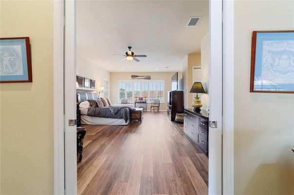 Bedroom, Interior, Living room, Recessed Lighting, Wood Texture Flooring