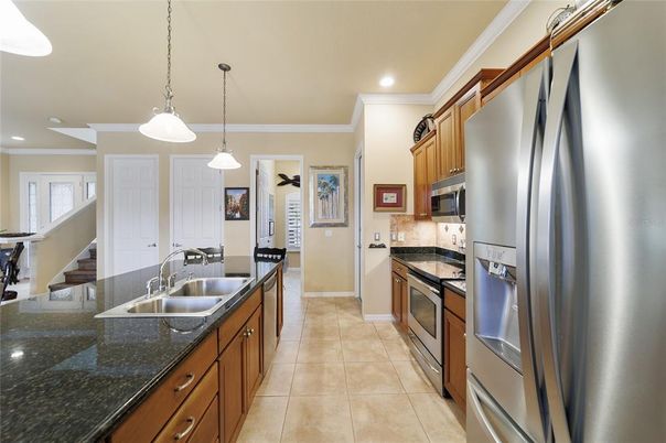 Interior, Kitchen, Pendant Lights, Recessed Lighting, Stainless Steel Appliances