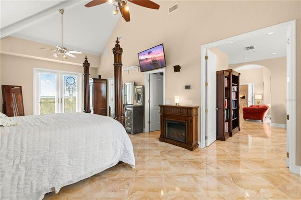 Bedroom, Fireplace, Interior, Recessed Lighting