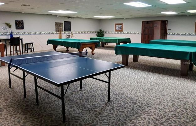 Billiard Table, Game Room, Interior, Recessed Lighting