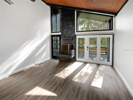 Empty room, Fireplace, Interior, Wood Texture Flooring