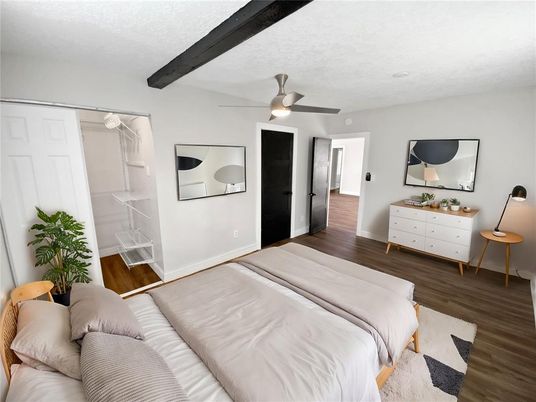 Bedroom, Interior, Wooden Beams, Wood Texture Flooring