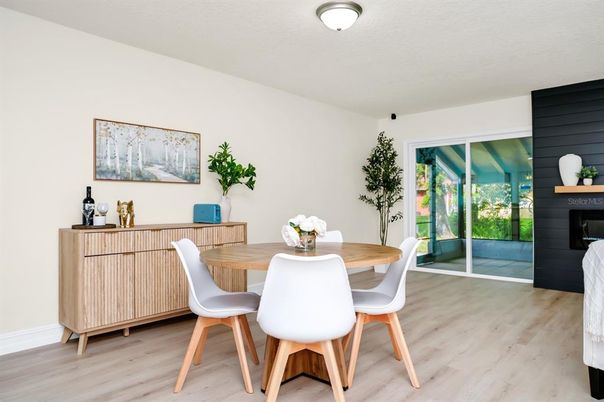 Dining room, Interior, Wood Texture Flooring