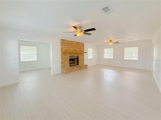 Empty room, Fireplace, Interior, Wood Texture Flooring